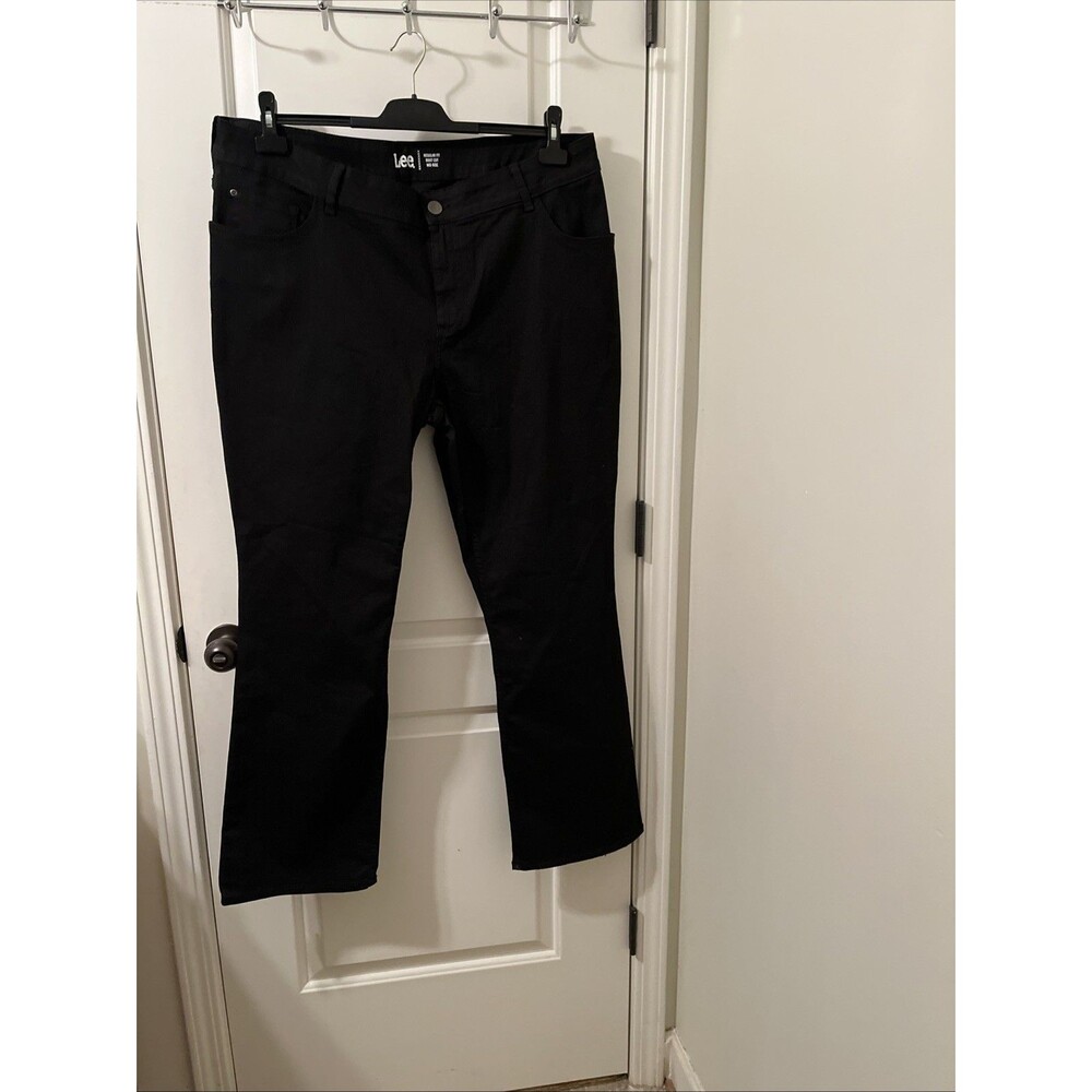 Lee Plus Regular Fit Straight Leg Mid Rise Denim Pants Women's Size 22W M Black